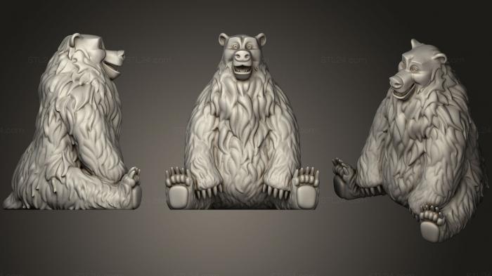 Статуэтки животных (Балу (Счастливый медведь), STKJ_0725) 3D модель для ЧПУ станка